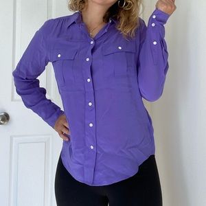 Brand new purple button down J. Crew blouse size 6